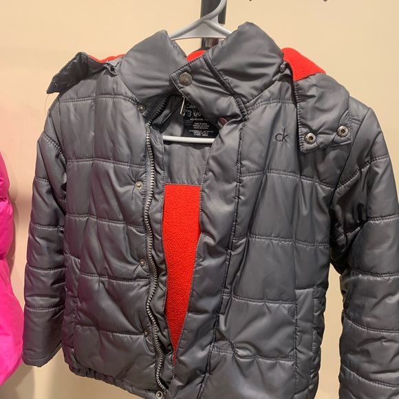 Boys Calvin Klein winter jacket/coat grey size small - Picture 1 of 5